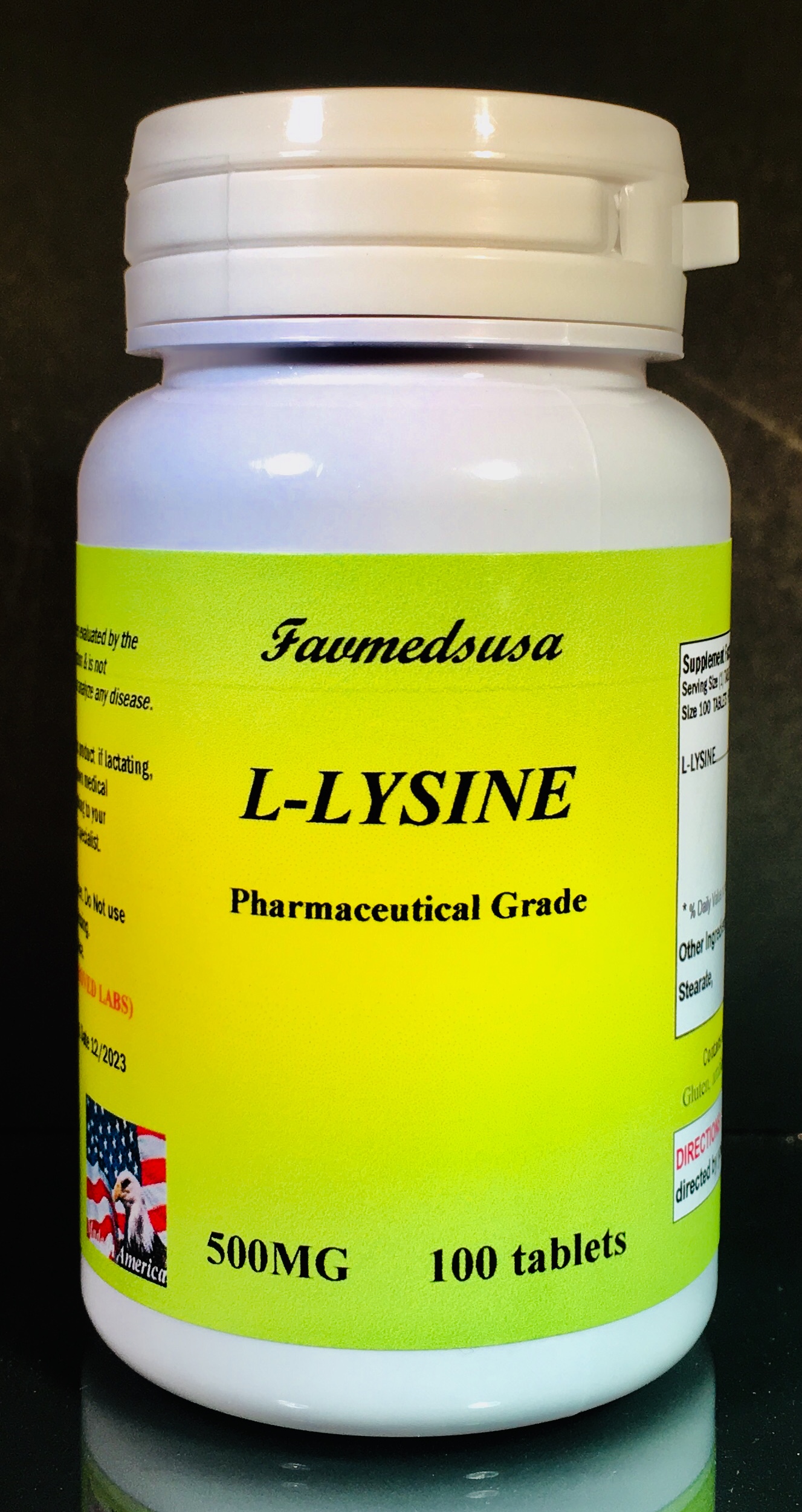 L-Lysine 500mg - 100 Tablets
